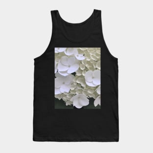 White Hydrangea Blossoming Flowers Tank Top